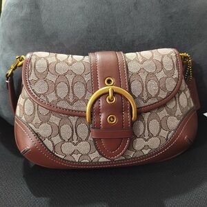 Coach Signature Brown and Gold Satchel